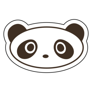 Oval Face Panda Sticker (Brown)